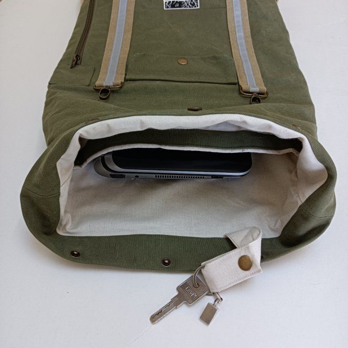 Sac à dos coursier toile Cayman gris/taupe - Lima  - Copie