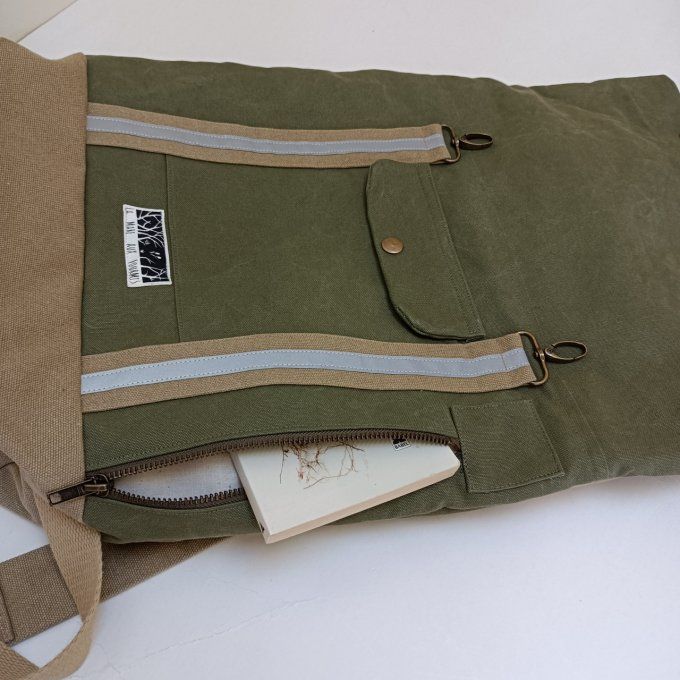Sac à dos coursier toile Cayman gris/taupe - Lima  - Copie