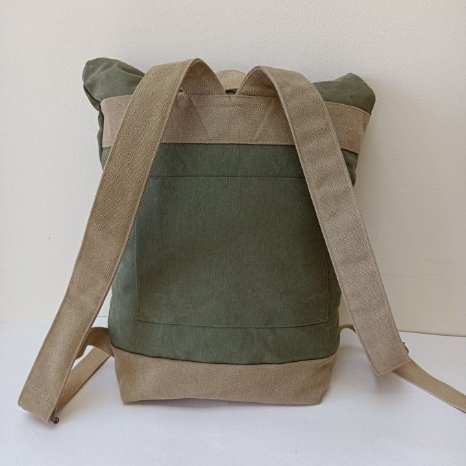 Sac à dos coursier toile Cayman gris/taupe - Lima  - Copie