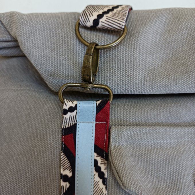 Sac à dos coursier toile Cayman gris/taupe - Lima 