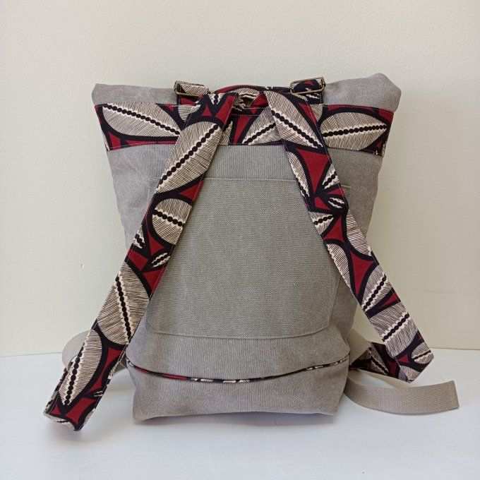 Sac à dos coursier toile Cayman gris/taupe - Lima 