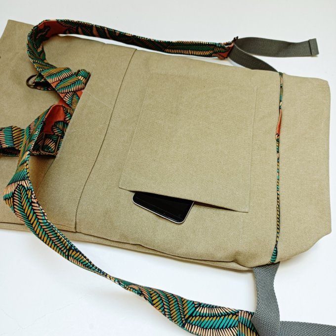 Sac à dos coursier toile Cayman jaune - beige  - Copie