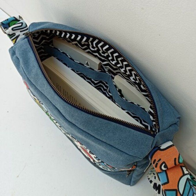 Besace toile Cayman bleue-Rabat Keith Haring