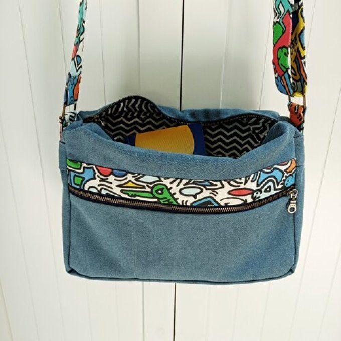 Besace toile Cayman bleue-Rabat Keith Haring
