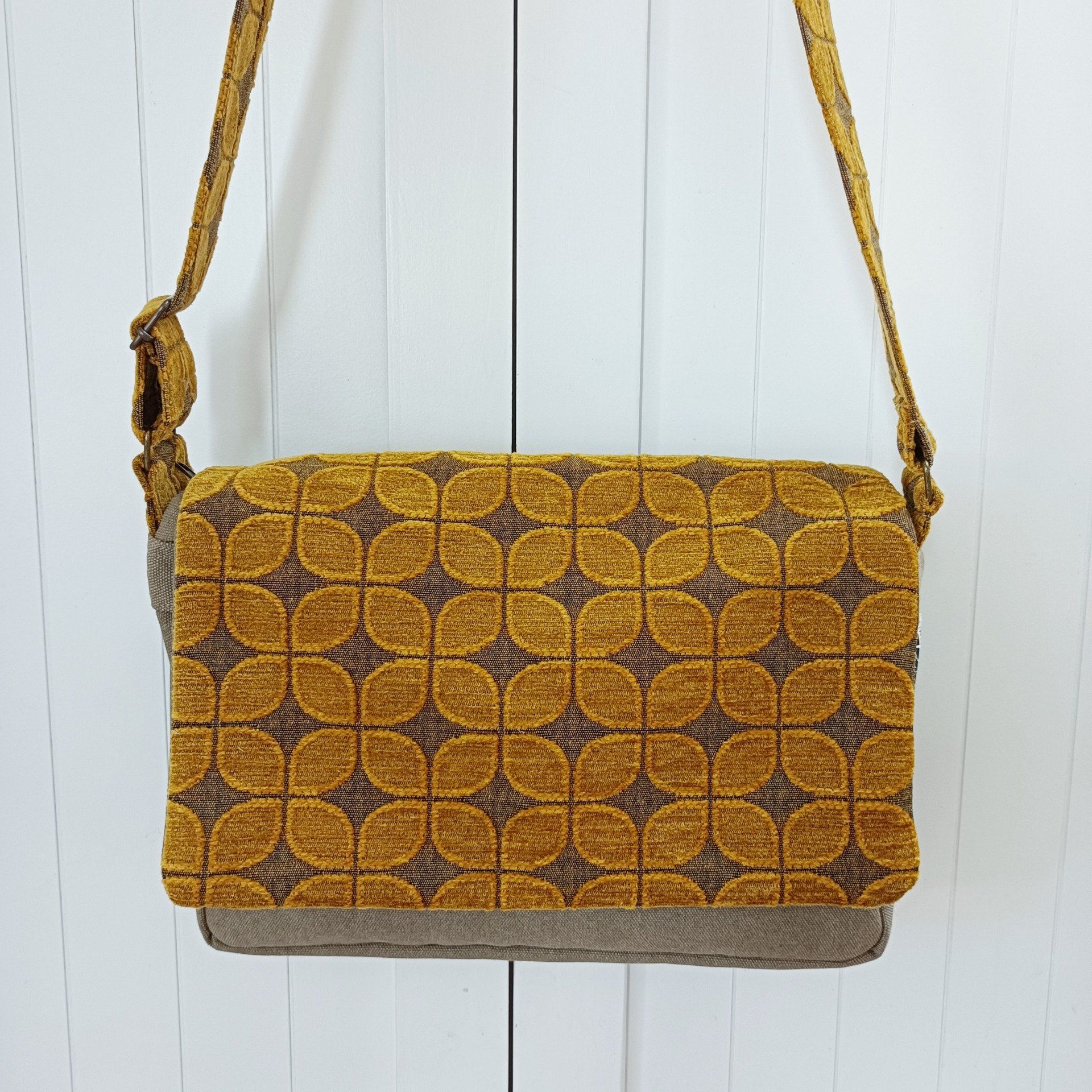 Besace toile Cayman bronze - Rabat art déco jaune