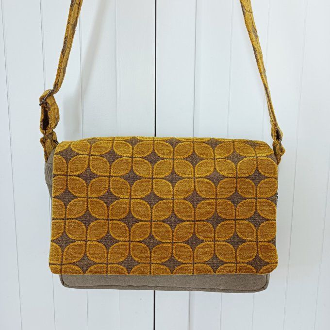 Besace toile Cayman bronze - Rabat art déco jaune