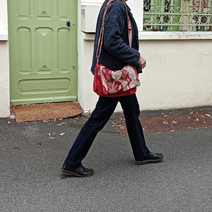 Besace velours Rober corail-Rabat Syntra