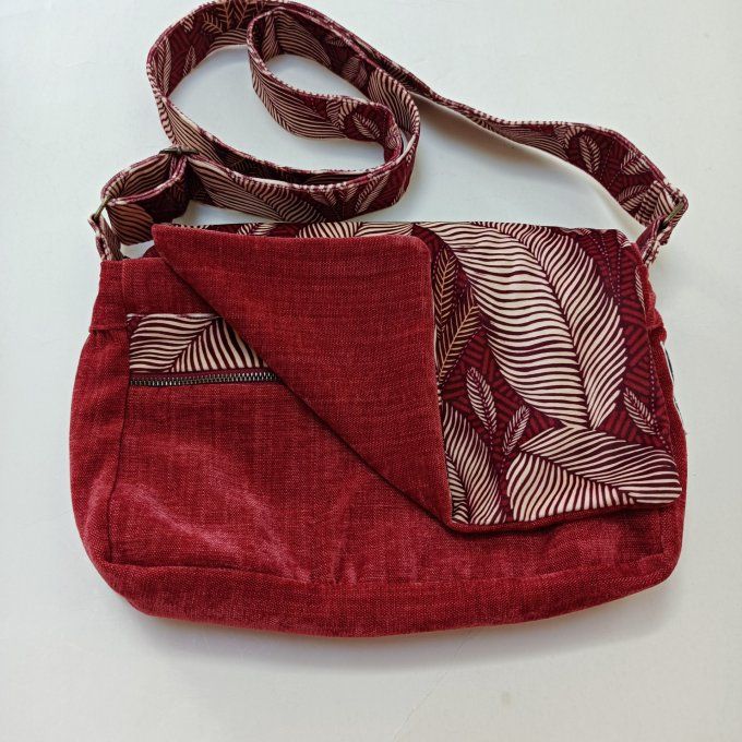 Besace velours Rober corail-Rabat Syntra