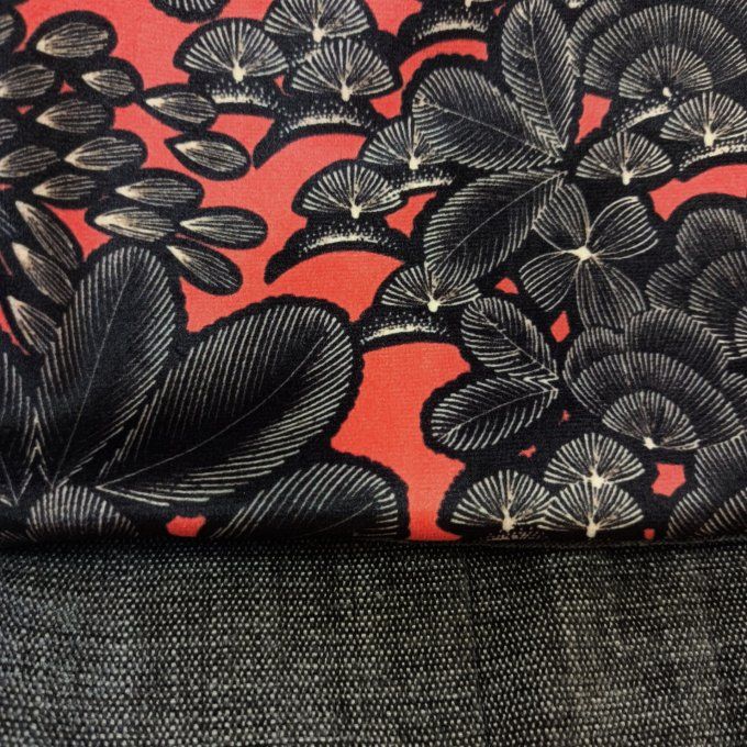 Besace velours anthracite-Rabat Kew Garden