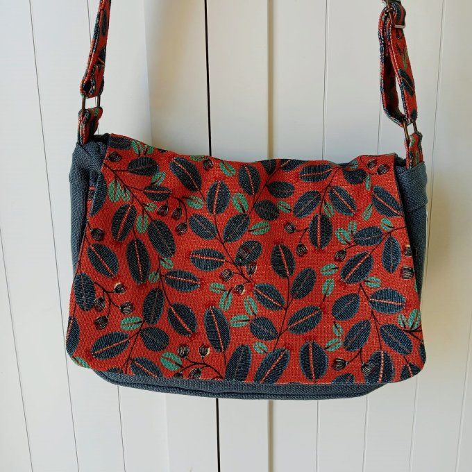 Besace lin bleu ardoise - Rabat Life style corail