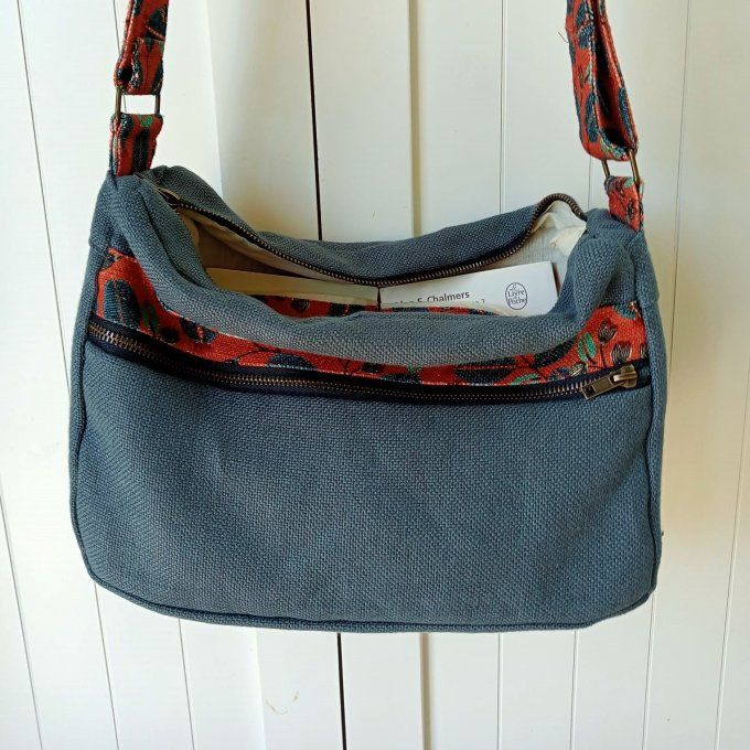 Besace lin bleu ardoise - Rabat Life style corail