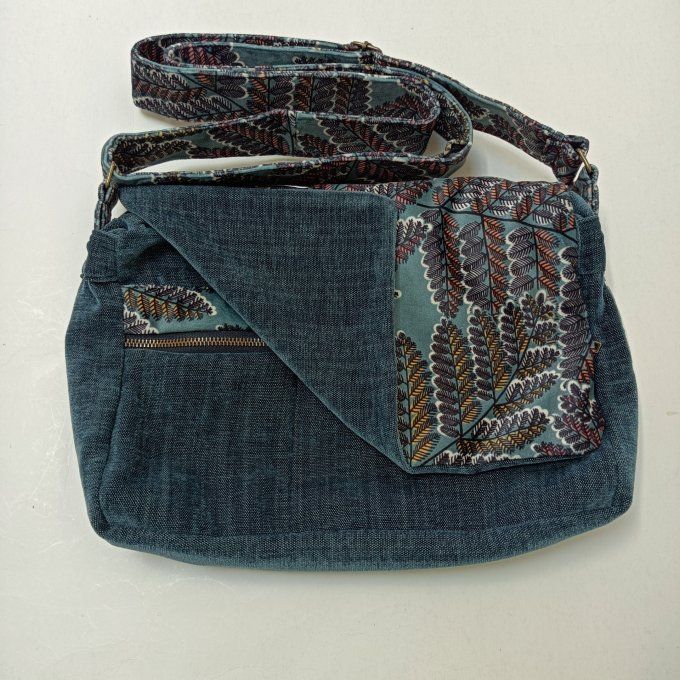 Besace velours bleu - Rabat Victoire bleu