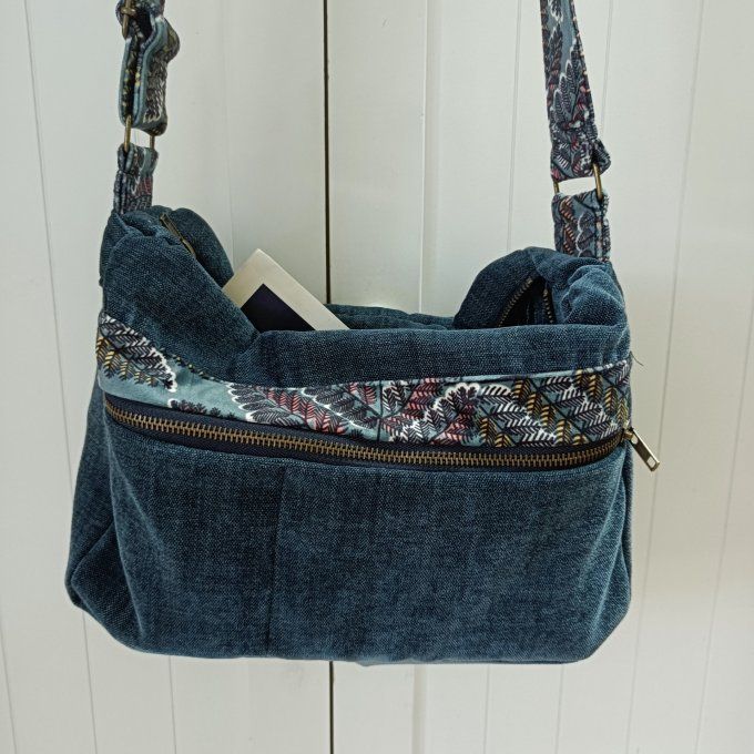 Besace velours bleu - Rabat Victoire bleu