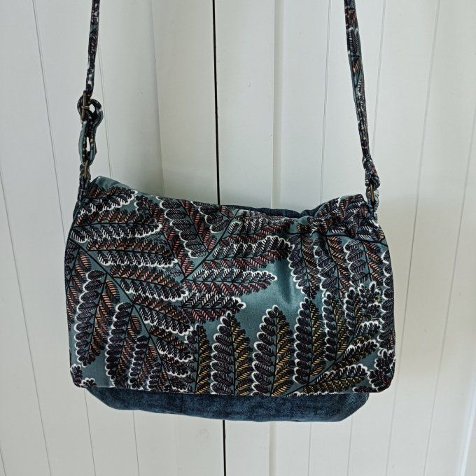 Besace velours bleu - Rabat Victoire bleu