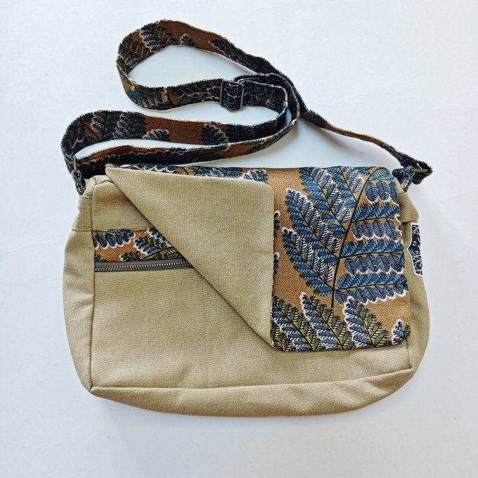 Besace roile Cayman bronze - Rabat lin Victoire kaki