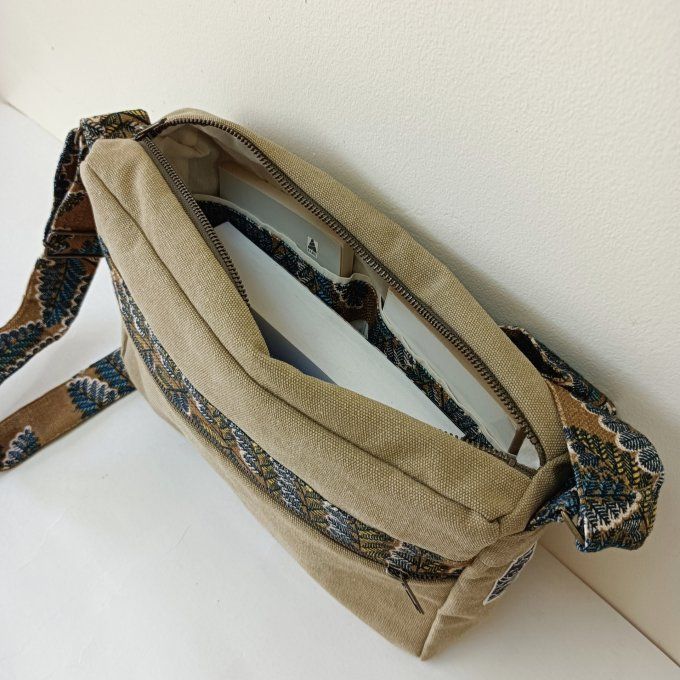 Besace roile Cayman bronze - Rabat lin Victoire kaki