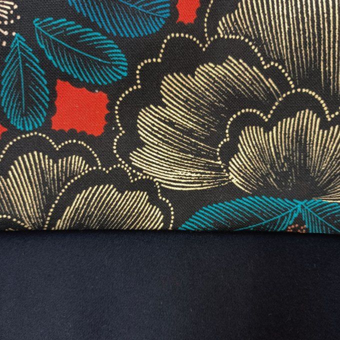 Besace drap de laine bleu - Rabat Kew gardens rouge