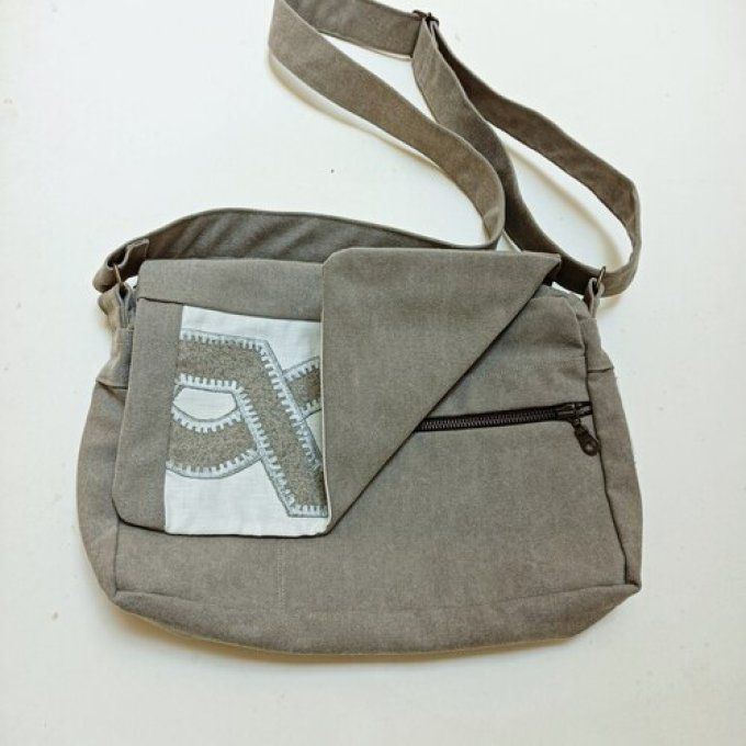 Besace beige - Rabat laine et lin Casamance