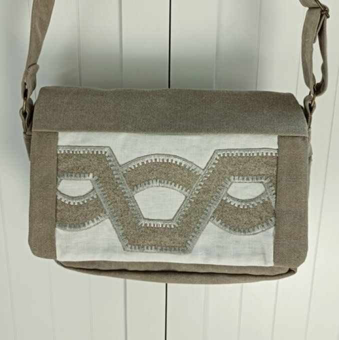 Besace beige - Rabat laine et lin Casamance