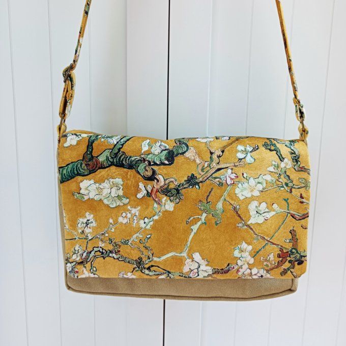 Besace toile Cayman beige_Rabat velours Van Gogh jaune