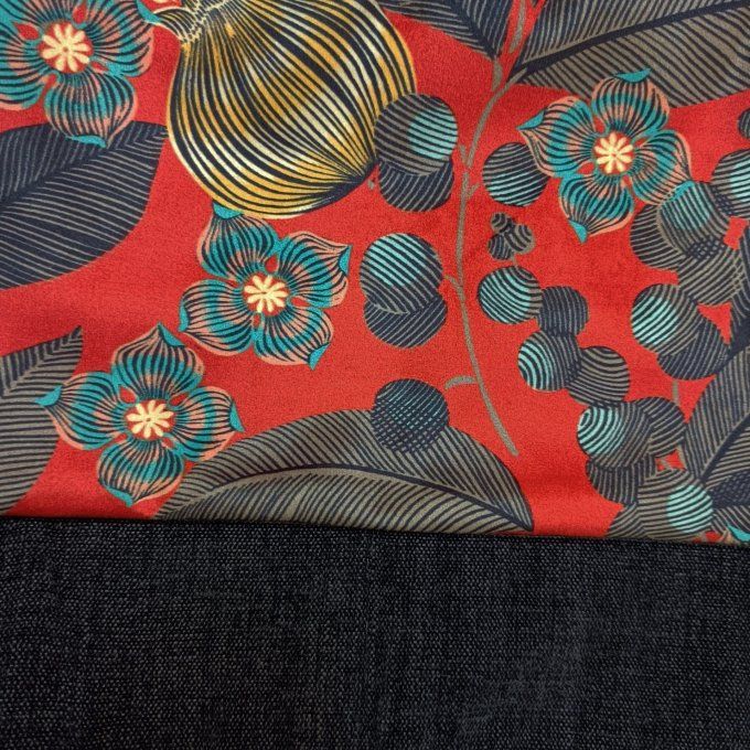 Besace velours anthracite - Rabat Fruit du paradis