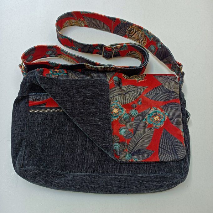 Besace velours anthracite - Rabat Fruit du paradis