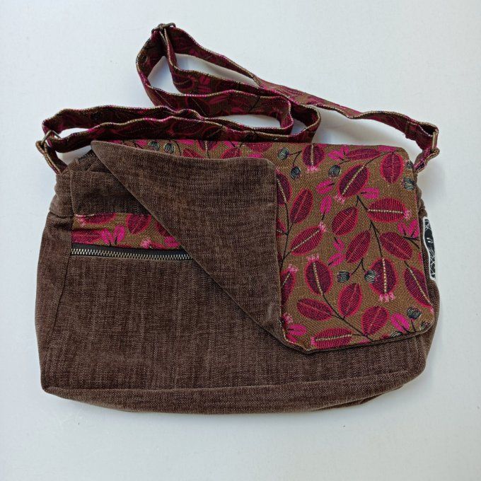 Besace velours Rober  brun - Rabat lin Lifestyle rose