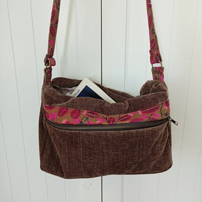 Besace velours Rober  brun - Rabat lin Lifestyle rose