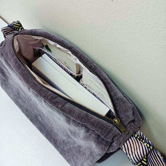 Besace velours Rober  figue -Rabat Sintra bleu