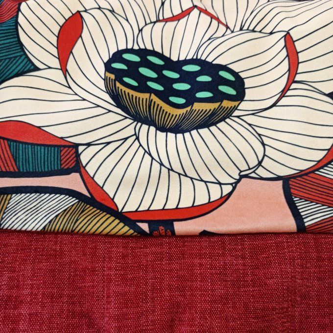 Besace velours Rober corail-Rabat Idriss