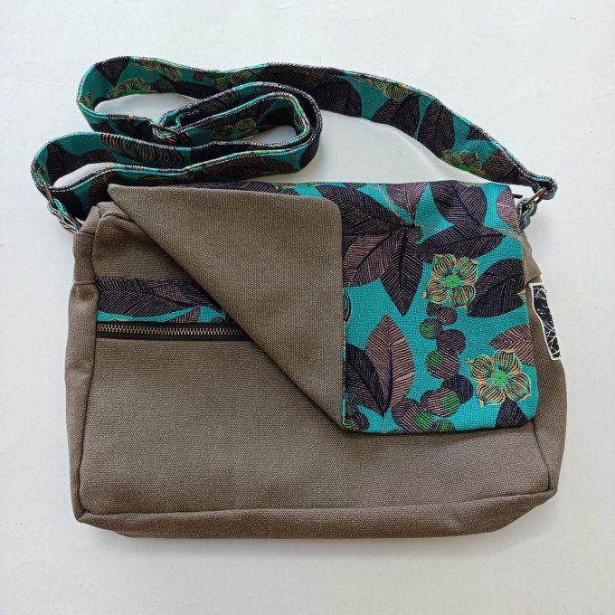 Besace toile Cayman taupe - Rabat Fruits du paradis