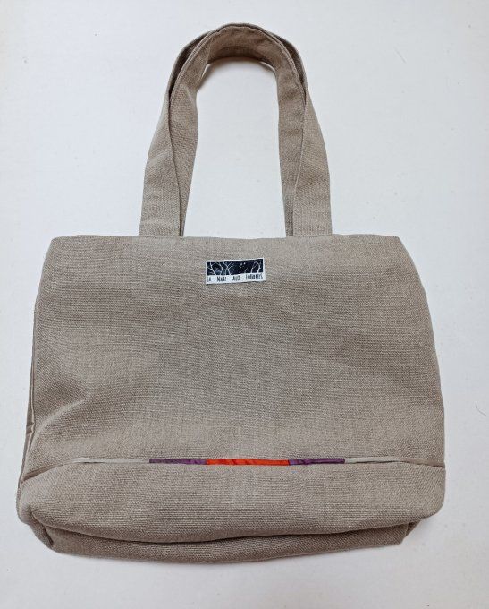 Sac à main soie et lin beige