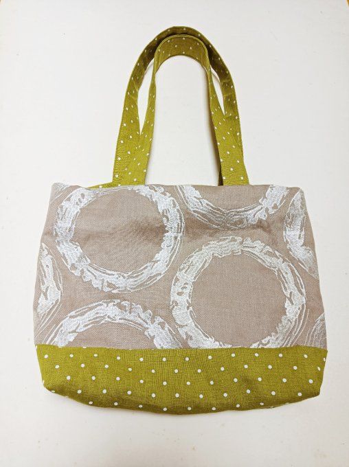 Sac fourre-tout - Lin brodé beige Casamance