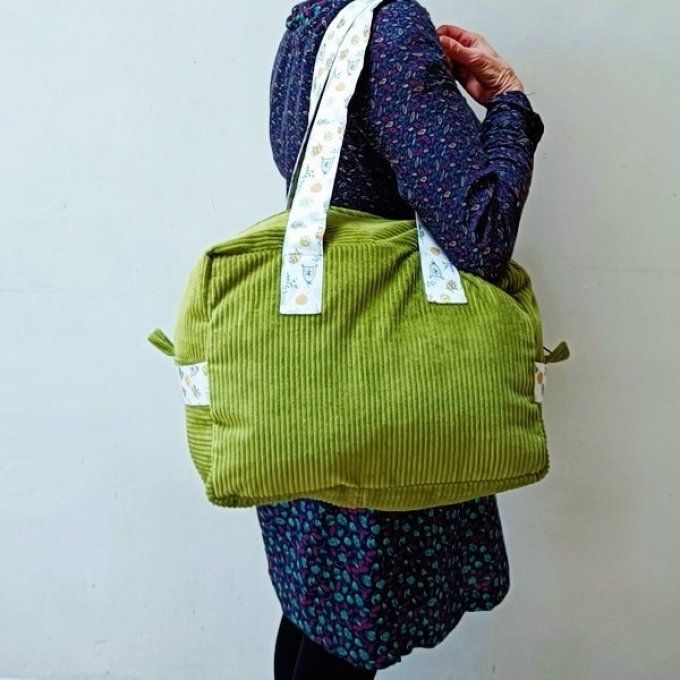 Sac we velours vert Pickles - Coton assorti