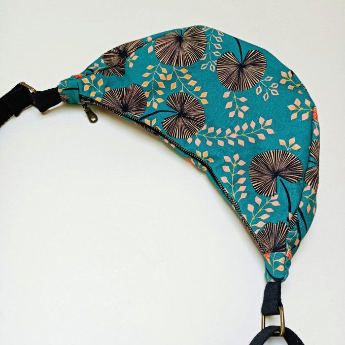 Sac demi-lune coton Pndichery vert  