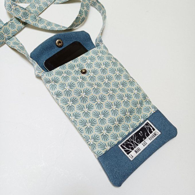 Pochette téléphone portable - Bleu denim et Ryad