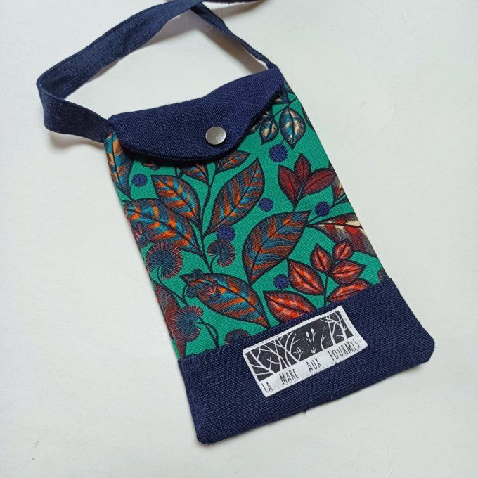 Pochette téléphone portable - Lin lavé maine - Rainbow tree