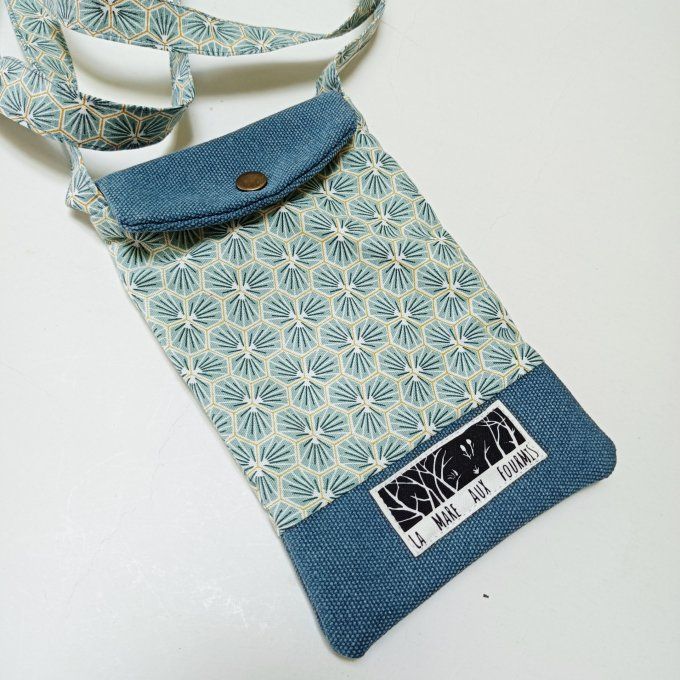 Pochette téléphone portable - Bleu denim et Ryad