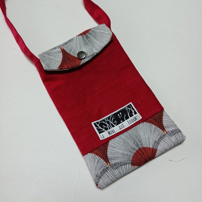 Pochette téléphone portable - Lin rouge - Papyrus