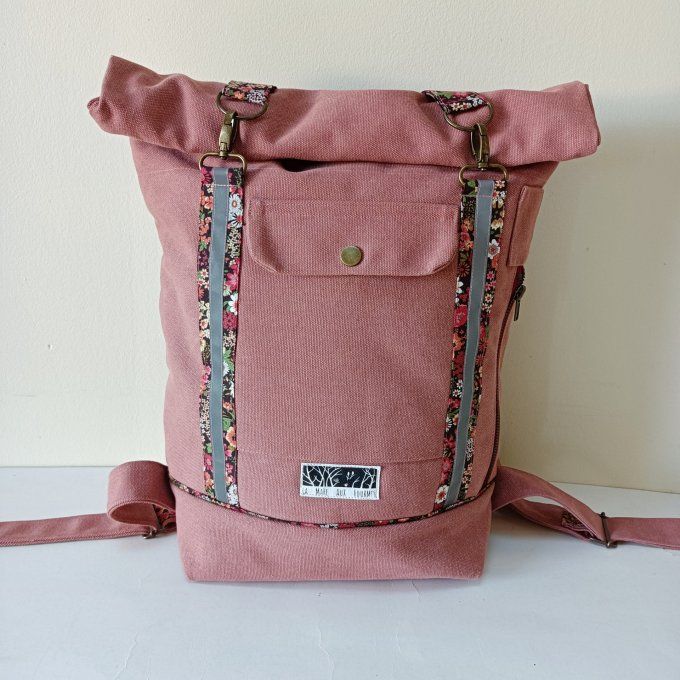 Sac à dos coursier toile Cayman terra / fleurs