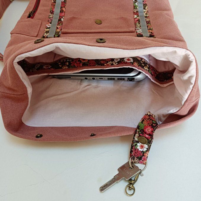 Sac à dos coursier toile Cayman terra / fleurs
