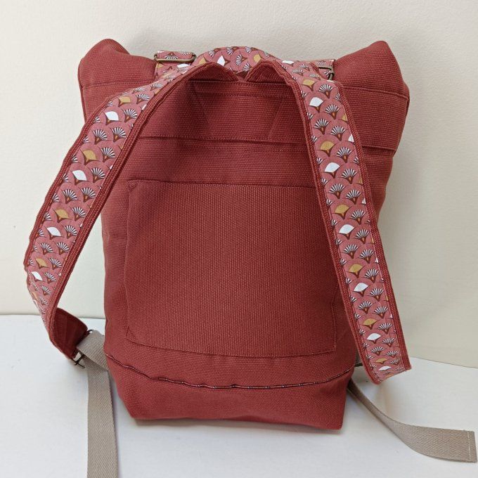 Sac à dos coursier toile Thèbes terracotta - Eventails