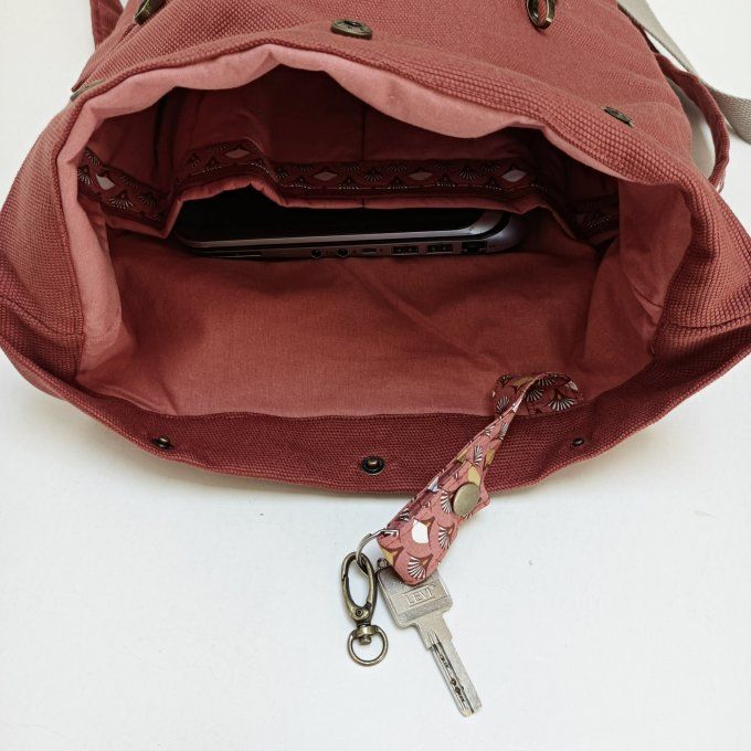 Sac à dos coursier toile Thèbes terracotta - Eventails