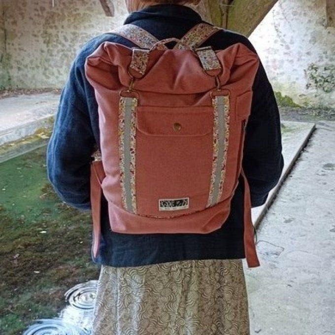 Sac à dos cours ier toile Cayman terracotta - Liberty