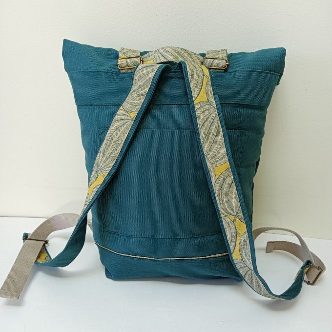 Sac à dos coursier toile Thèbes vert -Harvest jaune