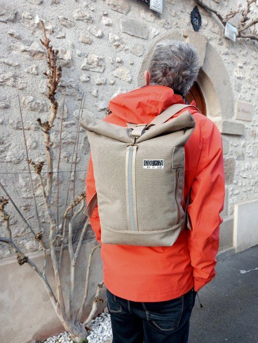 Sac à dos zip top toile Cayman ficelle