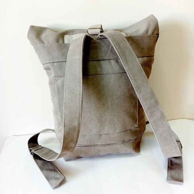 Sac à dos zip top toile Cayman ficelle