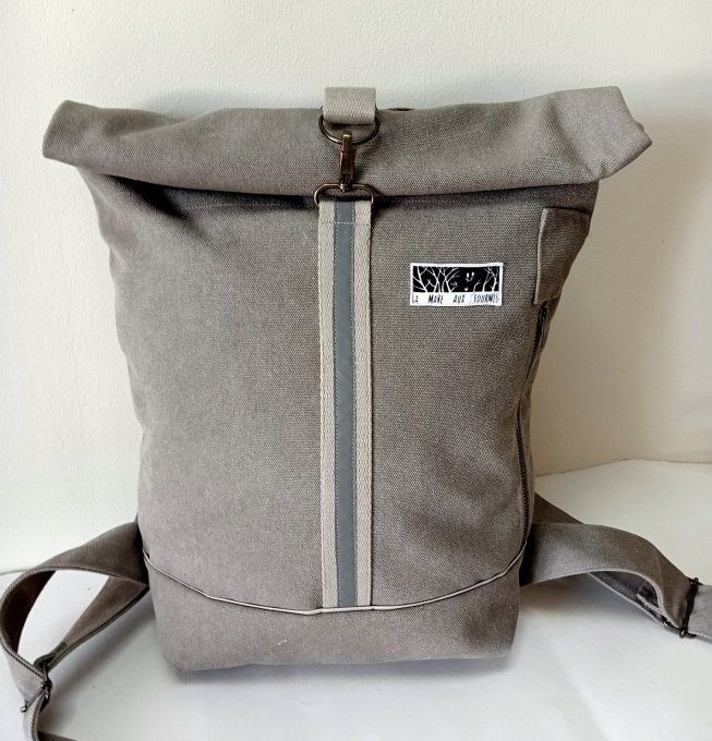 Sac à dos zip top toile Cayman ficelle