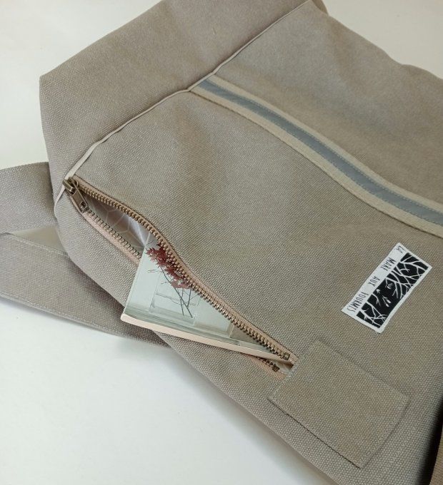 Sac à dos zip top toile Cayman ficelle