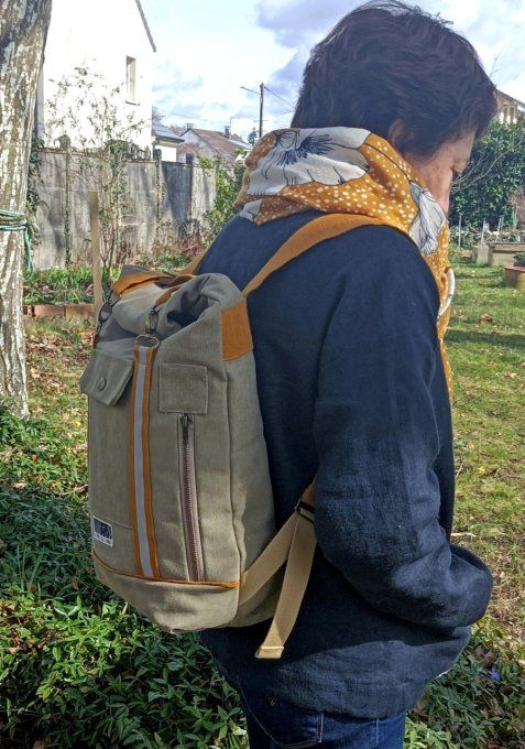 Sac à dos coursier toile Cayman beige